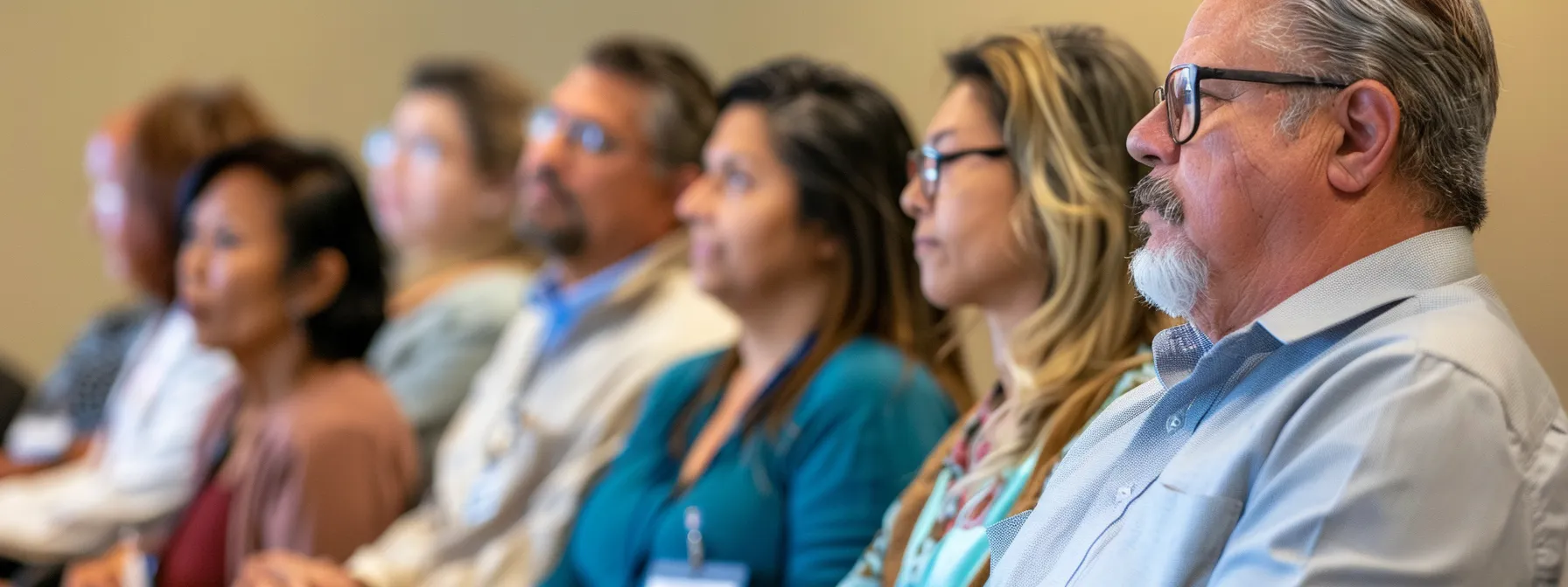 a group of medical professionals in arizona participating in a compliance and ethics training session, with attentive expressions and thoughtful discussions.